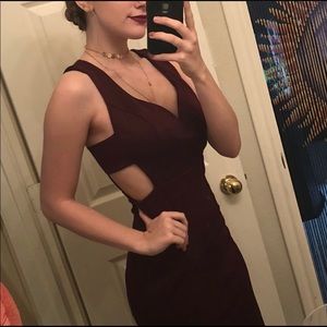 Maroon sexy formal dress